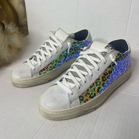 P448 Jack Hologram Leopard multi color shoes sneakers Size 37 New in box - Picture 9 of 13